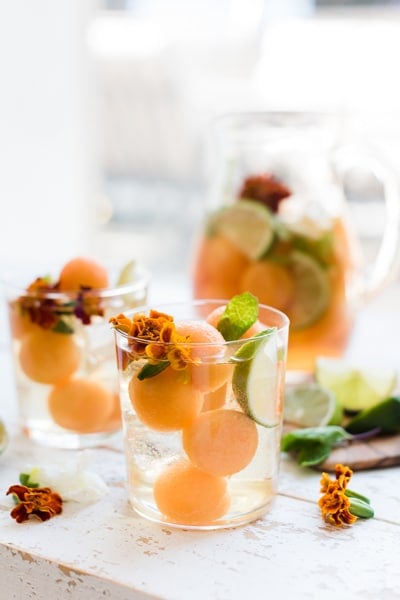 best super bowl cocktails - recipe for GINGER CANTALOUPE SANGRIA