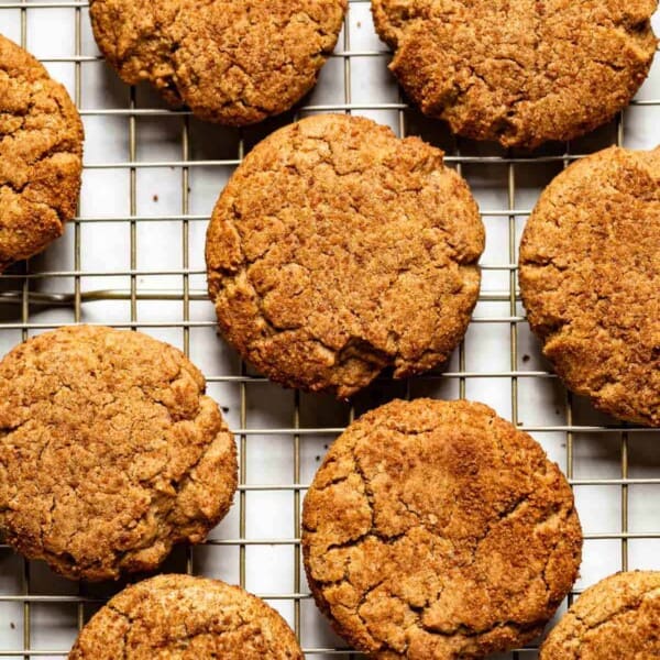 coconut sugar cookies on a cooling rack