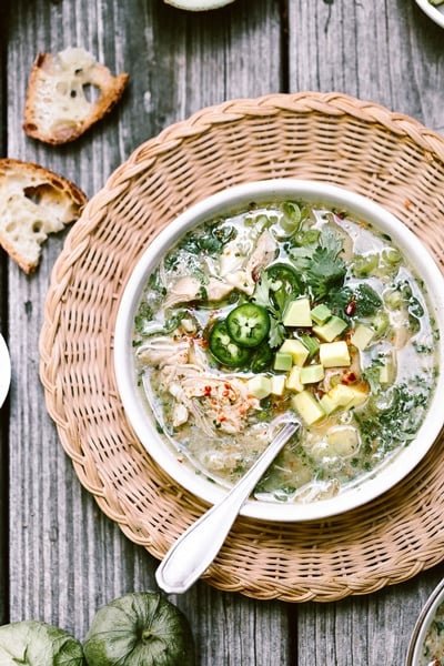 Crock pot chicken tomatillo soup as a part of football crock pot meals round up