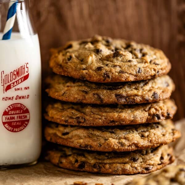 Doubletree cookies served with milk on the side.