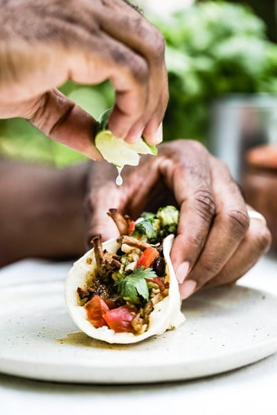 Slow cooked brisket tacos as a part of healthy super bowl crockpot recipes