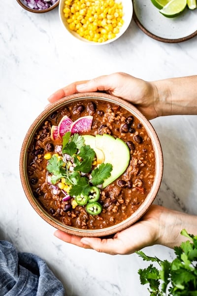 The Best Ever Vegan Chili - for the healthy super bowl recipes round up