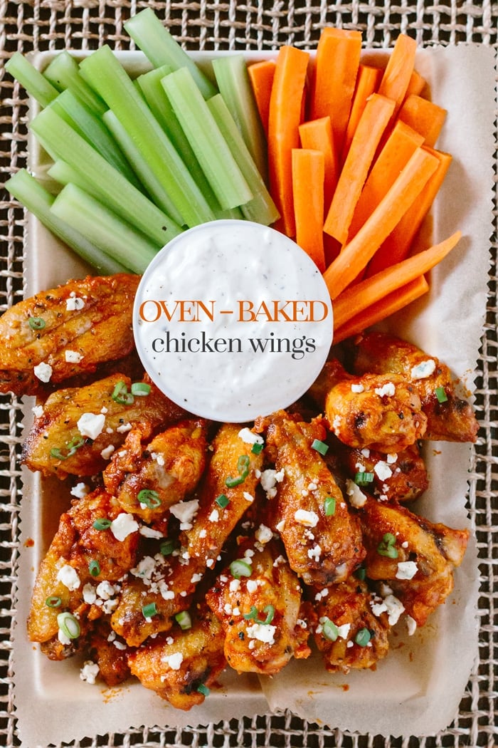 Slow Baked Chicken Wings with Hot Wing Sauce: A healthier way to enjoy chicken wings for any of your game day parties.
